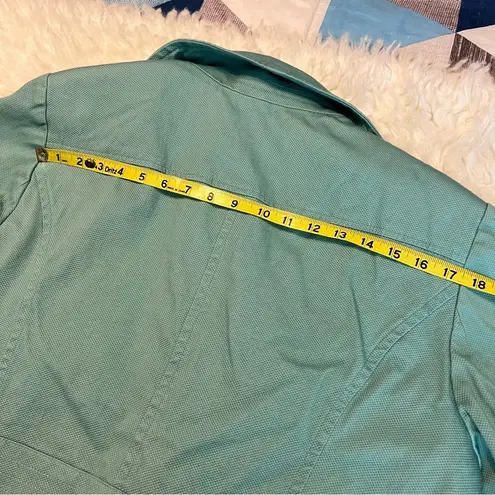East 5th Woman Button Front Blazer Jacket Size 2X Blue Green Color? 3/4 sleeves