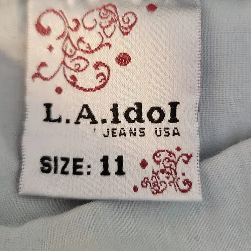 Vintage Y2K LA Idol Bling Jeans Women's Western Low Rise 90s Rhinestone Size 11 Blue