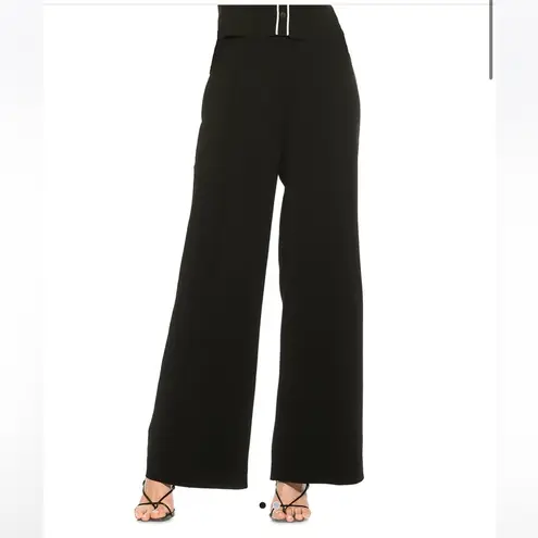 Alexia Admor Rover Black Wide Leg Trouser Pant Pleated Crepe Career Size 14 New