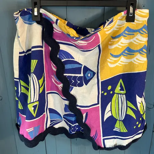 Anthropologie  Multicolor Fish Print Mini Skirt | Women’s Size XL
