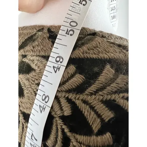 Johnny Was Silk Velvet Embroidered Wrap Dress Olive Green XXL Boho Kimono Sleeve