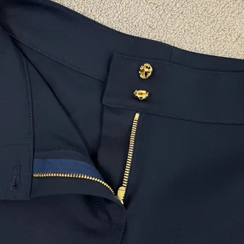 St. John Collection High Rise Straight Leg Dress Pant Trousers Navy Blue Size 6