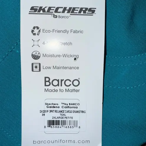 Skechers by Barco Teal Relaxed Fit Drawstring Scrub Pant Women 2XL Petite new Green Size undefined