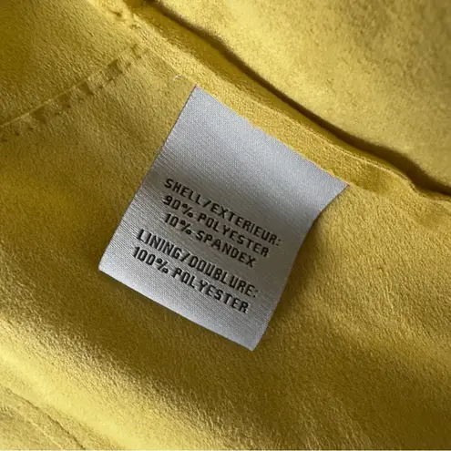 Bagatelle Faux Sued Yellow Open Front Jacket Long Sleeve Front Zipper Pockets M