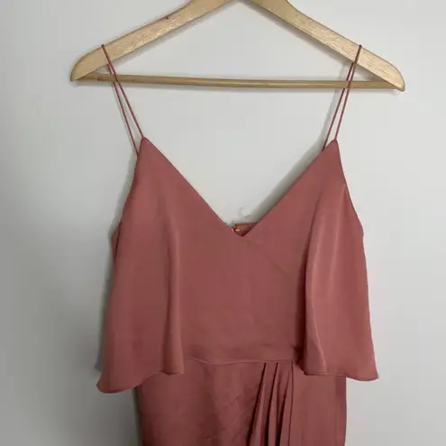 Shona joy Luxe Cocktail Frill Midi Dress Rose Women's US 4 Small