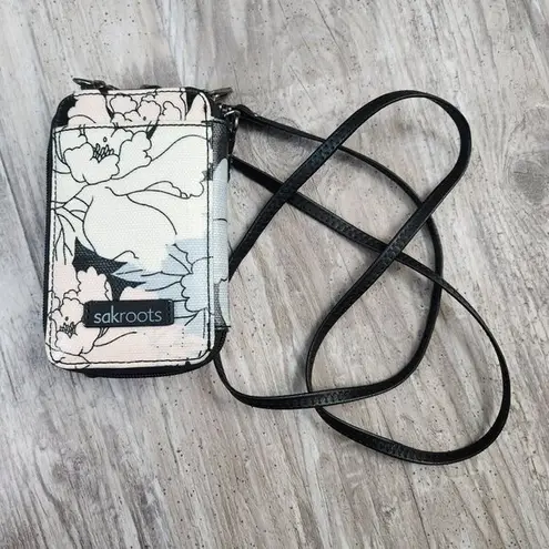 Sakroots Duo Wristlet & Crossbody Travel Bag Smartphone Artist Circle Peony