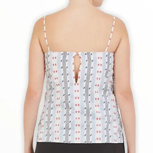 Carven Jacquard Printed Ruched Tank Top NWT size 4 Red White Blue