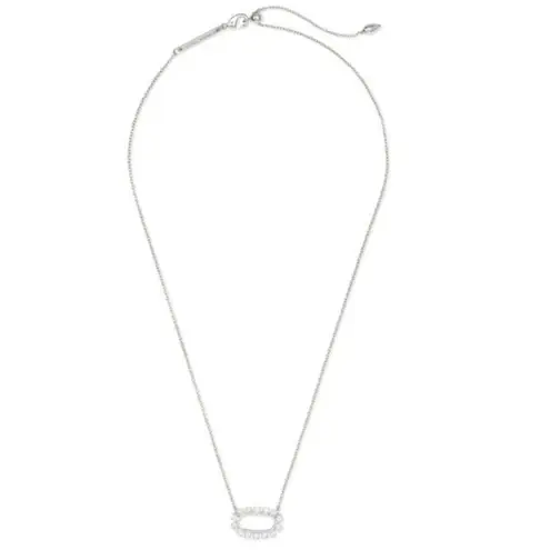 Kendra Scott 
Elisa Open Frame Crystal Pendant Necklace in Silver Tone