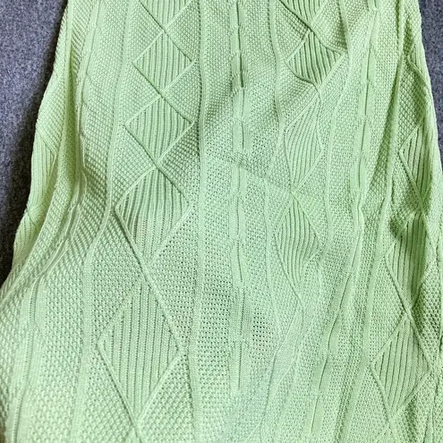 Women Bodycon Sundress Knitted Spaghetti Strap Tight Waist Knit Stretch xs new Green