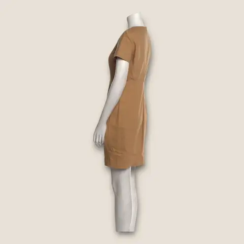 THE ROW Beige Crewneck Cotton Blend Mini Dress Size Small Tan