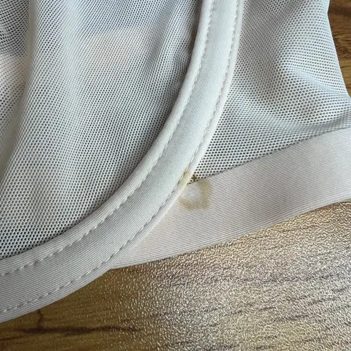 CUUP The Plunge Bra Size 34C Mesh Underwire Sheer Sand Cream NEW