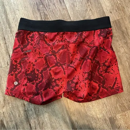 Lululemon  Red Shorts Size 10 Running Activewear Workout Biker What The Sport