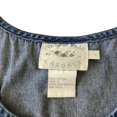 Vintage Country Wear Casuals Denim Dress Set Blue