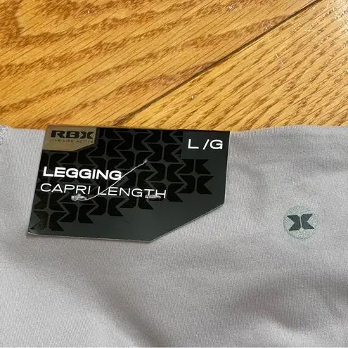 RBX Active Recharged Super Soft Capri Length Leggings Grey Size Large Gray thumbnail 10
