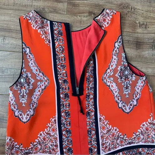 Maeve 100% Silk Anthropologie Canna Orange Black Bandana Print Shift Dress Sz 6