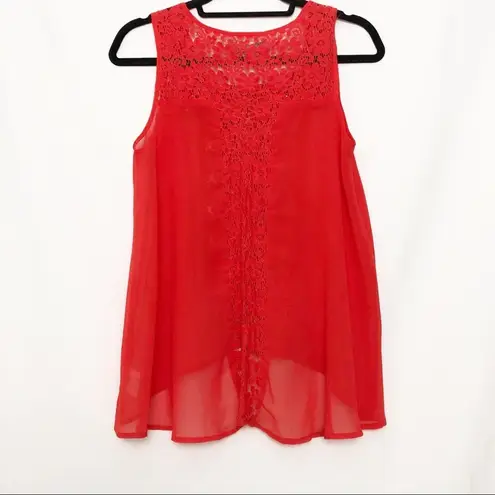 Buttons by Francesca’s sheer floral lace tank top size Small