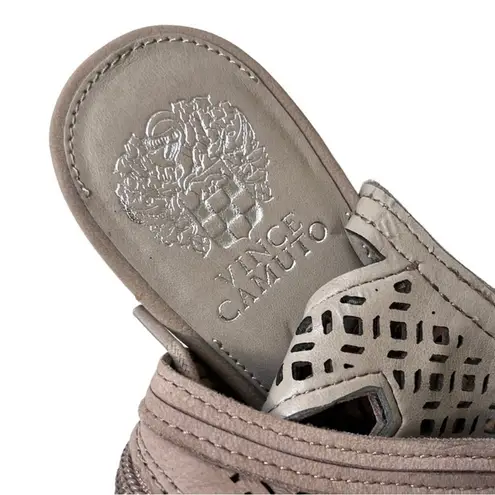 Vince Camuto Like New  Leather Rollera Low Wedge Sandals - Wide Width - Image 7