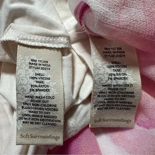 Soft Surroundings New Bed Of Roses Floral Chiffon Double Layer Blouse XS