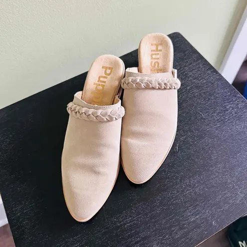 Hush Puppies Closed-Toe Flat Sole Braided Detail Beige Slippers Size US 8