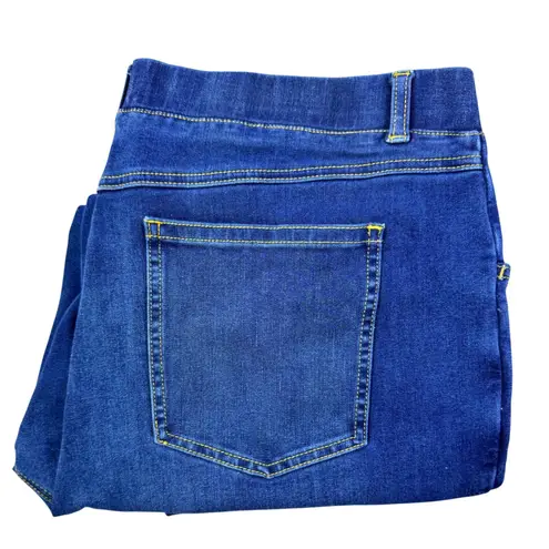 Betabrand Womens XL Petite Yoga Denim Jeans Medium Wash Straight Leg