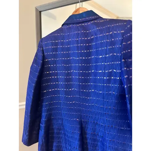 Vintage Night Editions Blue Gold Blazer Women’s Size 10 Longline Statement Jacke