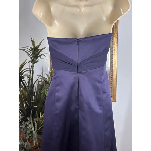 David's Bridal David’s Bridal Strapless Gown Sz 14 Ruched Bodice Formal Bridesmaid Eveningwear