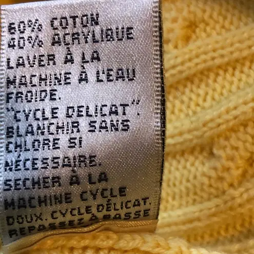 Allison Daley Petite Small Yellow Long Sleeve Cable Knit Sweater