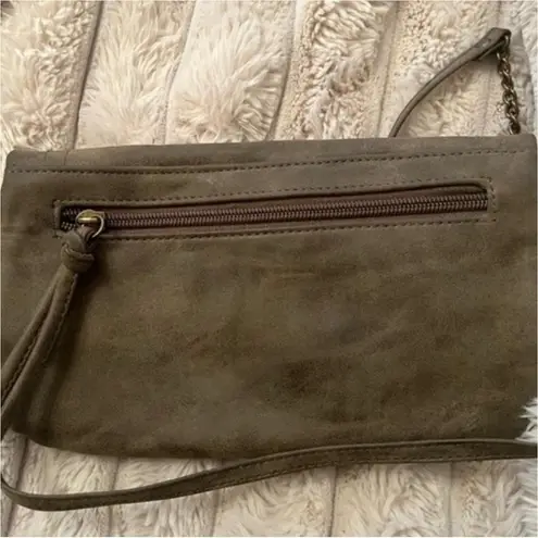 Vintage Olive Green Leather Pineapple Crossbody Shoulder Bag Indie Cottagecore