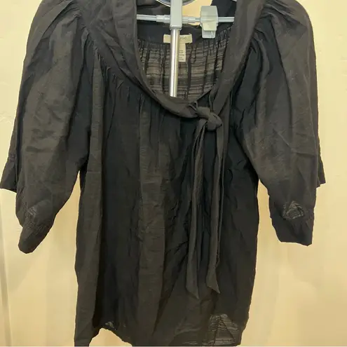 Vertigo Paris Black Blouse with Tie Detail Size Large