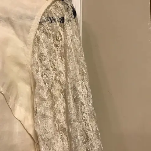 Vintage 1950s Lace Exaggerated Ruffle Tulle Blouse White Adelaar Size M