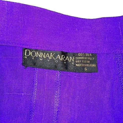 Donna Karan  NY Vintage Silk Purple Pleated Knee-Length Skirt Women Size 6