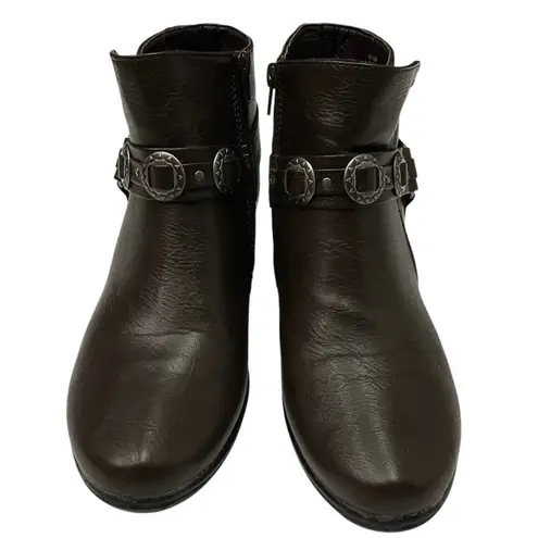 Easy Street Womens Comfort Wave Bailey Ankle Booties Brown Size 8.5 Western Vibe