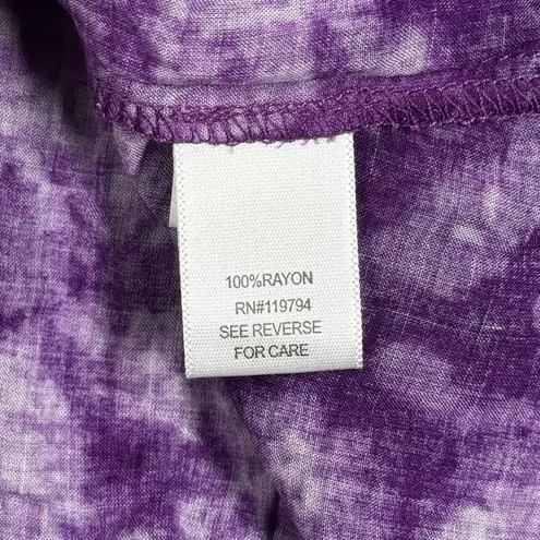 One World One World Top Purple Tie Dye Embroidered Casual Boho Hippie Size Small Petite