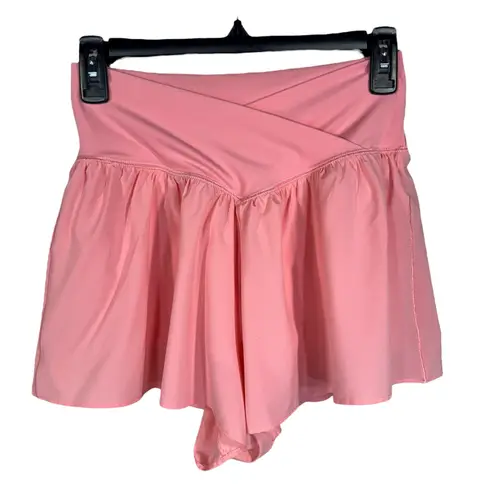 Aerie Offline by  Medium Shorts Real Me Hi-Rise Stretch Soft Crossover Lined Pink - Image 1