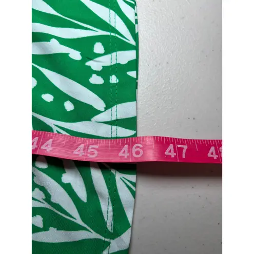 London Times Green White Floral Leaf V-Neck Ruffle Sleeve Midi Dress 16W Plus