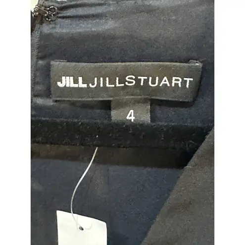 Jill Stuart Jill Black Deep V Bell Sleeve Midi Cocktail Dress Size 4 NWT $318