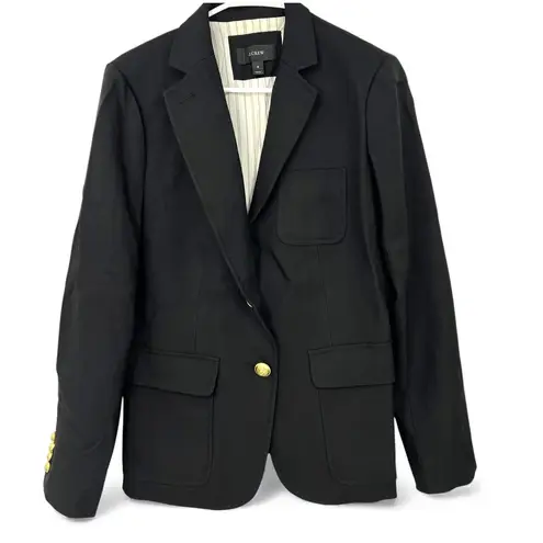 J.Crew  8 Rhodes wool blazer black 2 gold buttons Women's Single Breasted Jacket thumbnail 2