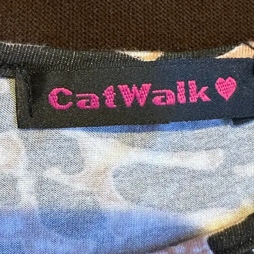 The Great Catwalk Tan White Black Sexy Bodycon Long Sleeves Stretchy Dress SZ S Cond