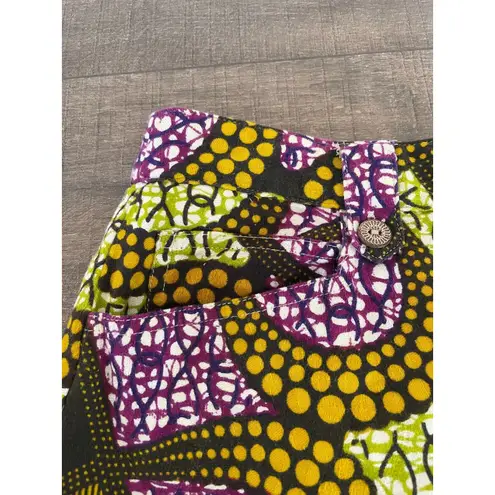 J. McLaughlin Women's Mini Skirt Size 6 African Print Boho Ethnic 100% Cotton