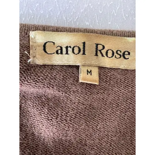 Carol Rose Women's Brown Belted Cardigan Sweater Size M Long Sleeve Casual