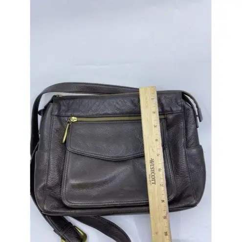 Valerie Stevens brown leather cross body bag