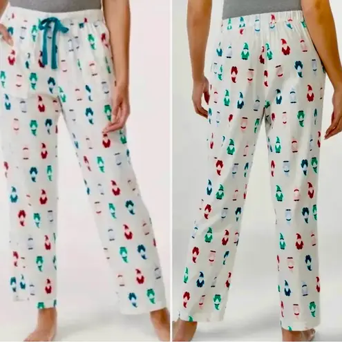 NWOT Joyspun Holiday Gnome Print Brushed Flannel Pajama Longe Pants – Small White