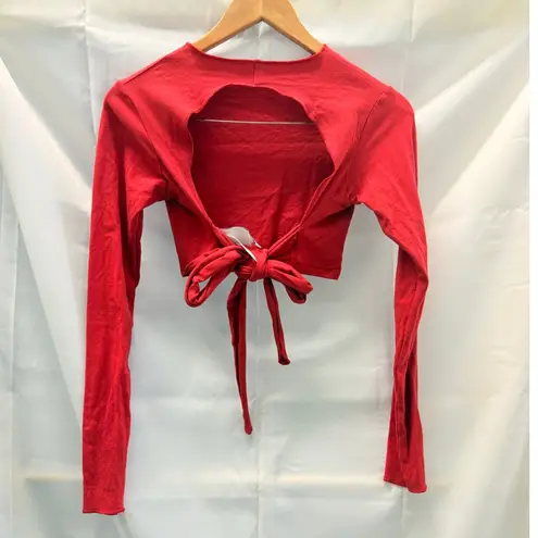 Khy 003 Red Long Sleeve Wrap Top Medium Christmas Holiday Chic New Year