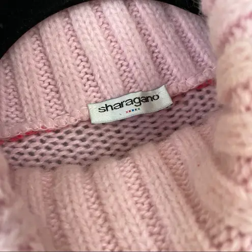 Sharagano Pink Striped Mohair Blend Sweater