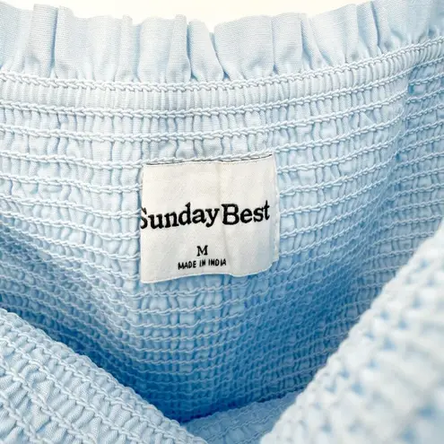 Aritzia Sunday Best Hadley Puff Sleeve Smocked Babydoll Dress Blue Women's M Size M