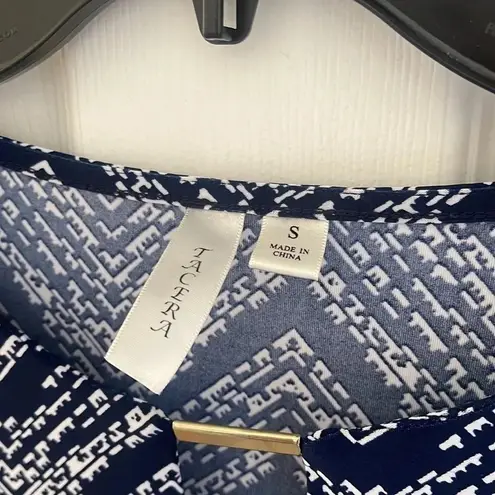 Tacera Navy Blue Chevron Navy Dress Midi Length