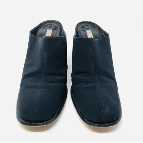 Enzo Angiolini ENZO black fabric on trend mules, size 9