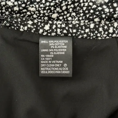 Tahari Skirt Womens 8 Black White Marled Pencil Casual Business Office Preppy