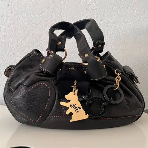 Juicy Couture  Y2K Leather Scotty Dog Black Handbag