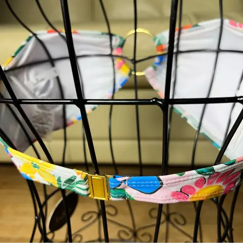 Lulu's Pink and Green Tropical Bandeau Bikini top size XS